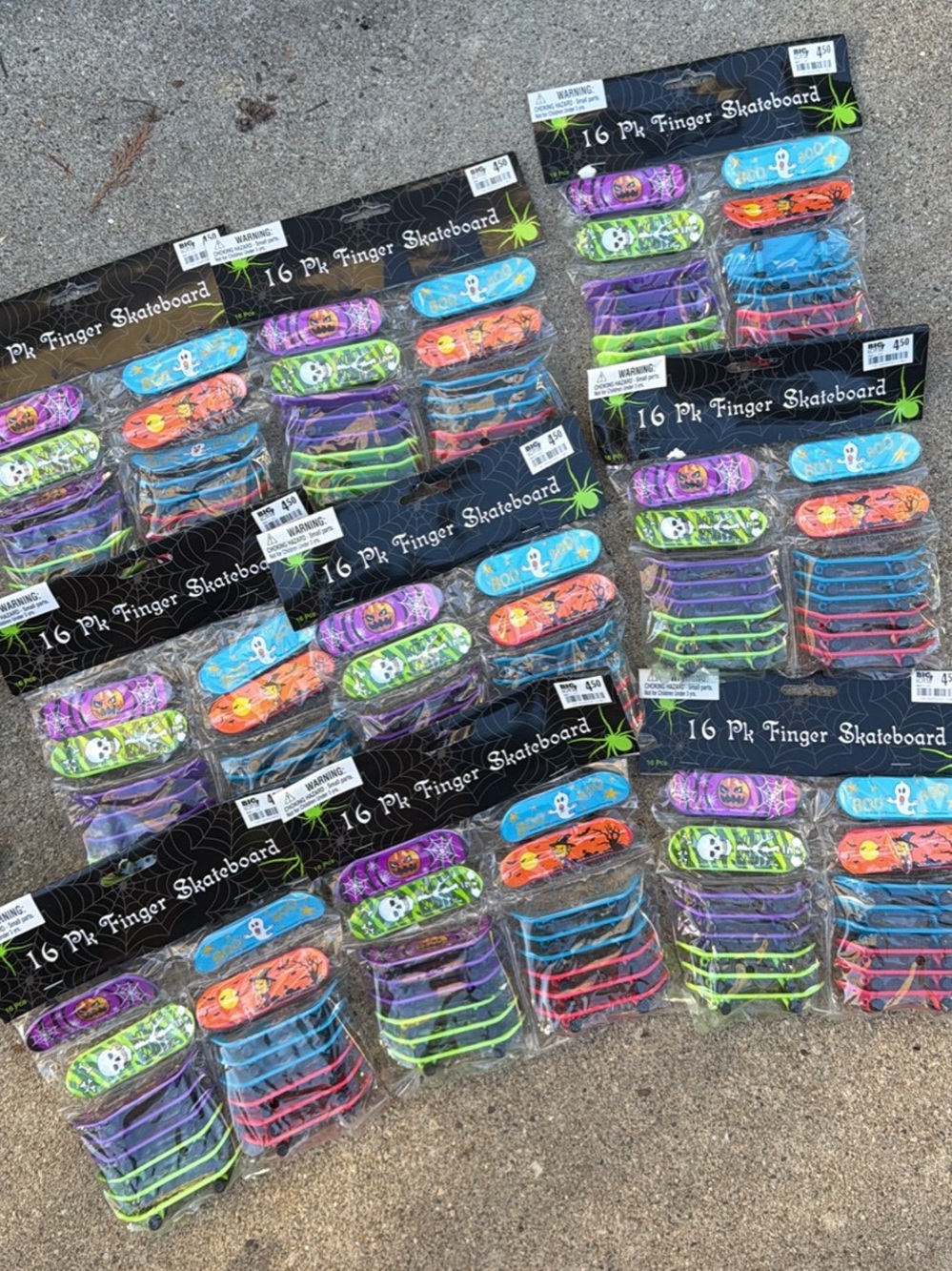 Colorful Halloween Themed Finger Skateboards Trick Or Treat Party Favors (9pks)